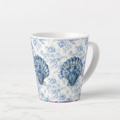 Blauwe Chinoiserie Shell Kleine Keramische Latte M Mok (Rechterhoek)