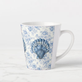 Blauwe Chinoiserie Shell Kleine Keramische Latte M Mok