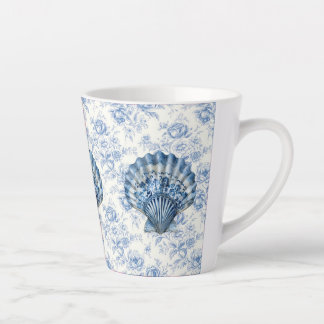 Blauwe Chinoiserie Shell Kleine Keramische Latte M Mok