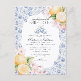 Blauwe Chinoiserie Theepartij Bruidsdouche Toile Briefkaart