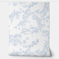 Blauwe Chinoiserie Toile de Jouy Vogels Bloementui