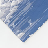 Blauwe Chinoiserie Toile Pattern Monogram Fleece Deken (Hoek)