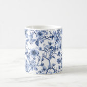 Blauwe Chinoiserie Toile Pattern Monogram Koffiemok (Center)