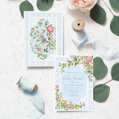 Blauwe Chinoiserie Trianon Dames Brunch Kaart