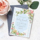 Blauwe Chinoiserie Trianon Dames Brunch Kaart