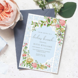 Blauwe Chinoiserie Trianon Dames Brunch Kaart