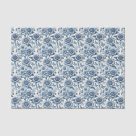 Blauwe Chinoiserie Zonnebloemen Vlinders Decoupage Tissuepapier