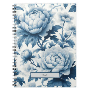 Blauwe Chinoserie Wilde bloemen Notitieboek