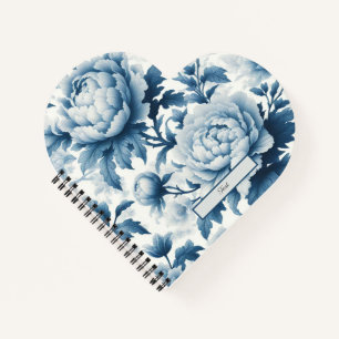 Blauwe Chinoserie Wilde bloemen Notitieboek