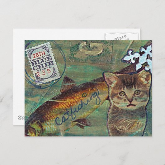 Blauwe Chip Briefkaart (Voorkant / Achterkant)