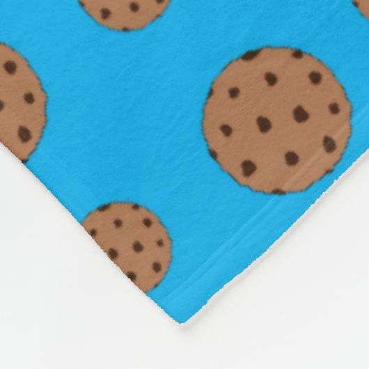 Blauwe chocoladekoekjes patroon fleece deken (Hoek)