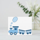 Blauwe Choo Choo Trein Briefkaart (Staand voorkant)