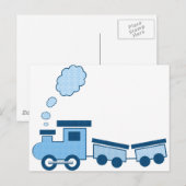 Blauwe Choo Choo Trein Briefkaart (Voorkant / Achterkant)