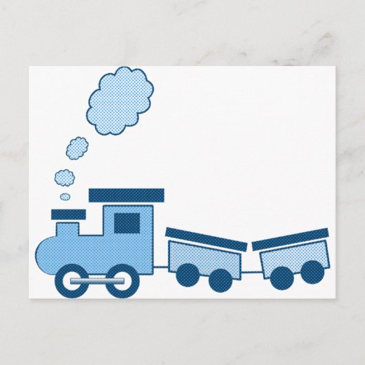 Blauwe Choo Choo Trein Briefkaart (Voorkant)