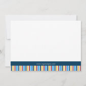 blauwe choo - trein eerste verjaardag foto uitnodi kaart (Achterkant)