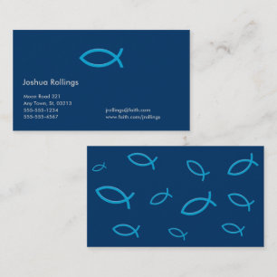 Blauwe Christelijke vis Visitekaartje