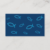 Blauwe Christelijke vis Visitekaartje (Achterkant)