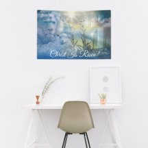 Blauwe Christus is verrezen Cross Lion Lamb Pasen