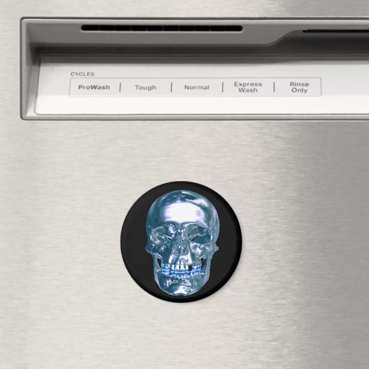 Blauwe Chrome schedelmagneet Magneet (Insitu (Vaatwasser))