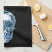 Blauwe Chrome Skull Keukendoek Theedoek (Quarter Fold)