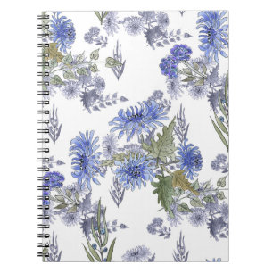 Blauwe chrysanten notitieboek