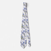 Blauwe chrysanten, waterverf stropdas (Voorkant)