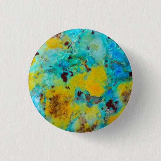 Blauwe Chrysocolla Jaspis Ronde Button 3,2 Cm (Voorkant)