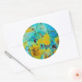 Blauwe Chrysocolla Jaspis Ronde Sticker (Envelop)