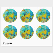 Blauwe Chrysocolla Jaspis Ronde Sticker (Vel)