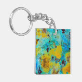 Blauwe Chrysocolla Jaspis Sleutelhanger (Voorkant Links)