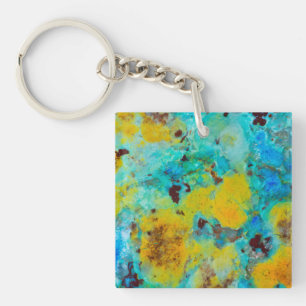 Blauwe Chrysocolla Jaspis Sleutelhanger