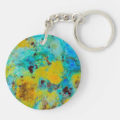 Blauwe Chrysocolla Jaspis Sleutelhanger (Achterkant)