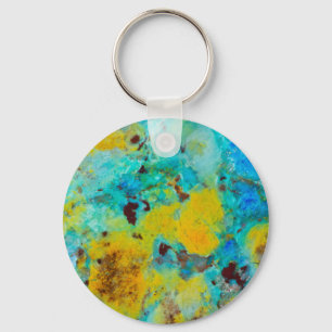 Blauwe Chrysocolla Jaspis Sleutelhanger