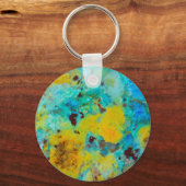 Blauwe Chrysocolla Jaspis Sleutelhanger (Voorkant)
