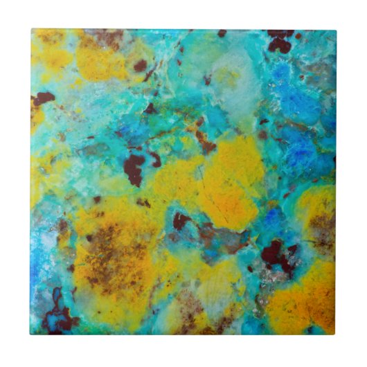 Blauwe Chrysocolla Jaspis Tegeltje (Voorkant)