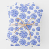 Blauwe cichoreibloem inpakpapier vel (In situ)