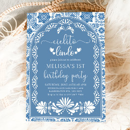 Blauwe Cielito lindo Mexicaanse verjaardag uitnodi Kaart