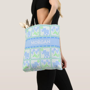 Blauwe Circus   Baby Boy Elephant for New Mam Tote Bag