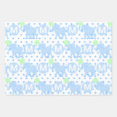 Blauwe Circus lupant Baby shower of baarddag Inpakpapier Vel (Voorkant 2)