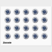 blauwe cirkel bruiloft klein BESPAAR DATUM Ronde Sticker (Vel)