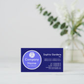 Blauwe cirkel - donkerblauw visitekaartje (Staand voorkant)