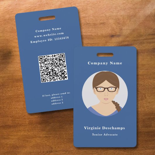 Blauwe cirkel foto medewerker badge