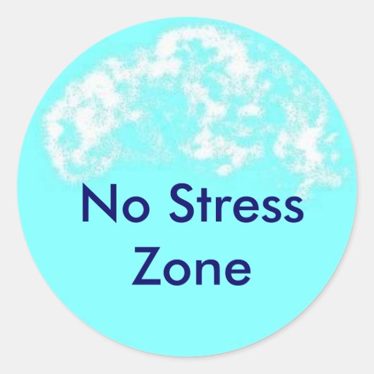 blauwe cirkel, Geen Stresszone Ronde Sticker (Voorkant)
