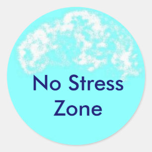 blauwe cirkel, Geen Stresszone Ronde Sticker