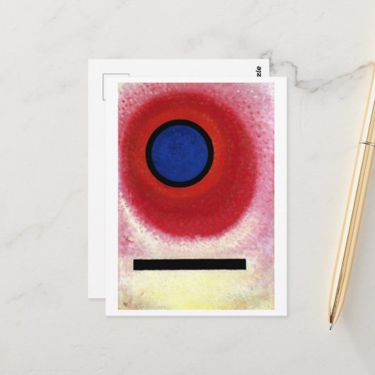 Blauwe Cirkel II van Kandinsky, 1925 Briefkaart (Voorkant / Achterkant in situ)