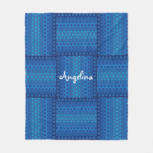 Blauwe Cirkel ontwerp Fleece Deken (Voorkant)