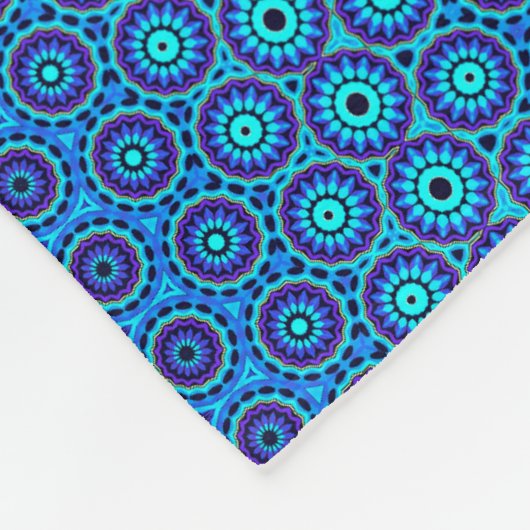 Blauwe Cirkel ontwerp Fleece Deken (Hoek)