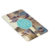 Blauwe cirkel ontwerp foto opslaan van de datum ma magneet (Rechterzijde)