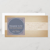 Blauwe Cirkel P Vierkante Labels Condoleance Dank  Bedankkaart (Voorkant / Achterkant)