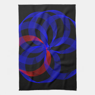 Blauwe Cirkel Rode Accent Keukendoek Theedoek